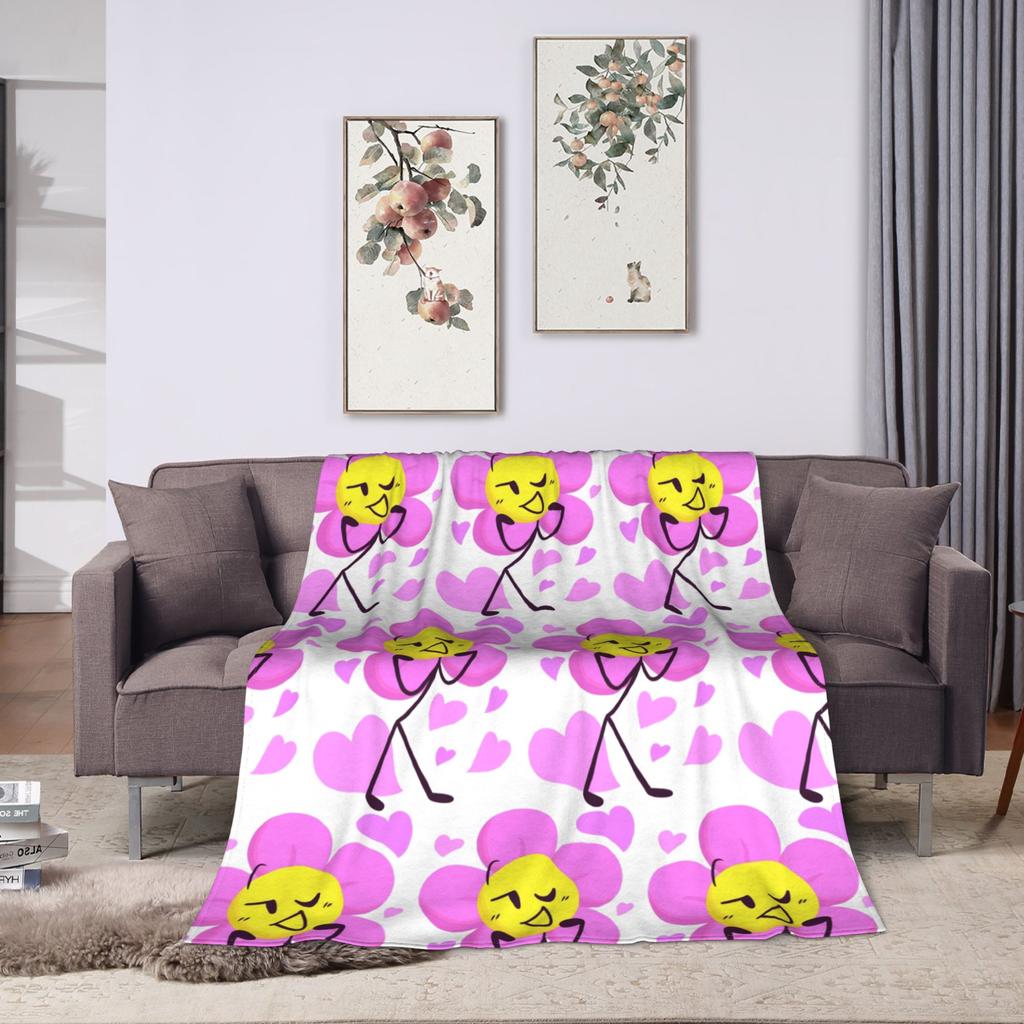 Four BFB  BFDI Blanket Velvet Textile Decor  Portable Lightweight Throw Blankets for Bedding Office Bedding Throws