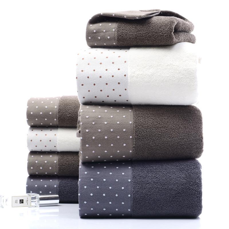 3-teiliges Luxus-Handtuch-Set aus Baumwolle in Silid-Farbe, Gesichtshandtuch, Badetücher