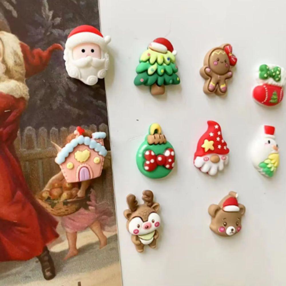 

10Pcs Resin Art Christmas Fridge Ornaments Handmade DIY Resin Accessories Bedroom 10Pcs-Random