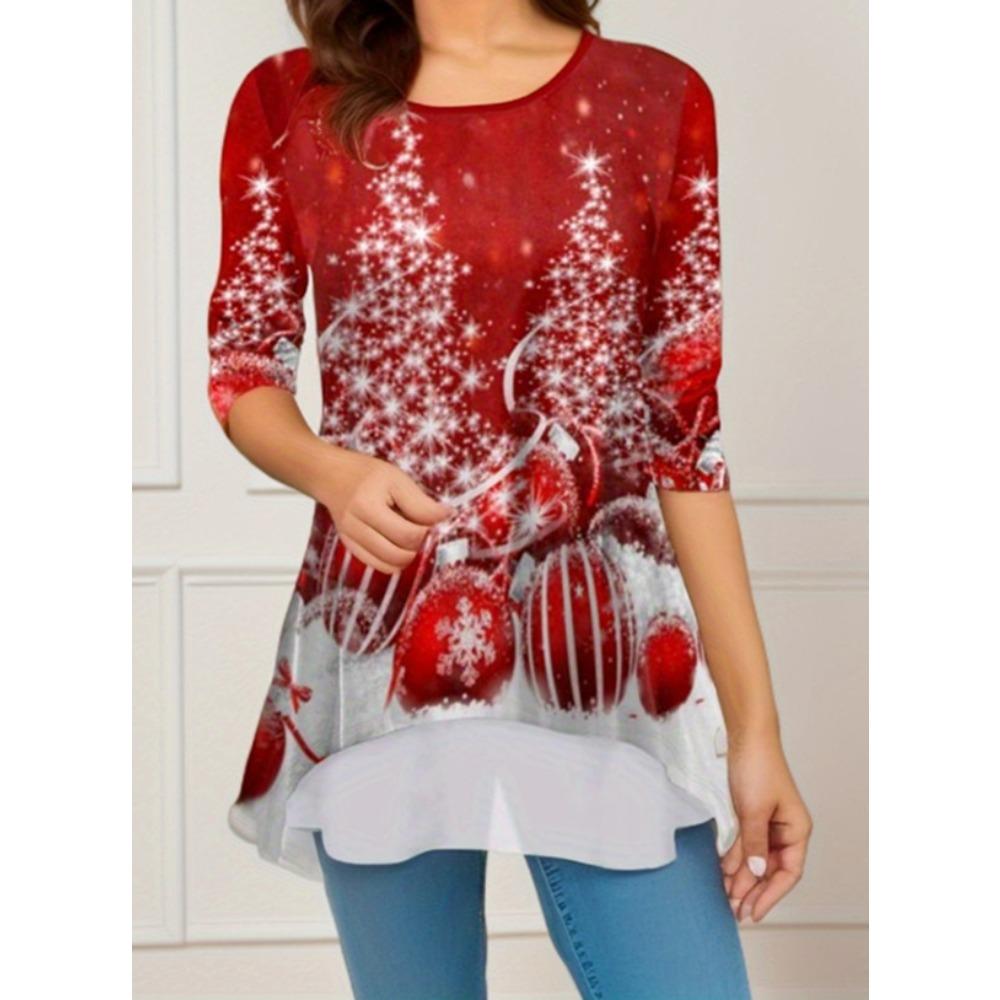 BITCED Women's Fashion Casual Autumn Winter Long Sleeve O-Neck Blouses & Shirts