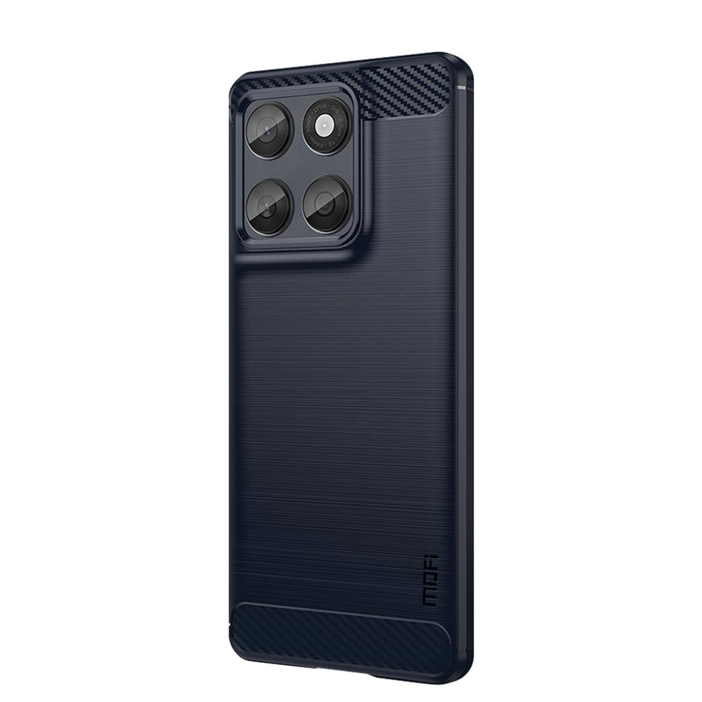 Pro Motorola Edge 60 Fusion 5G Zadní kryt MOFI Kartáčovaná textura Uhlíkové vlákno Měkké TPU pouzdro