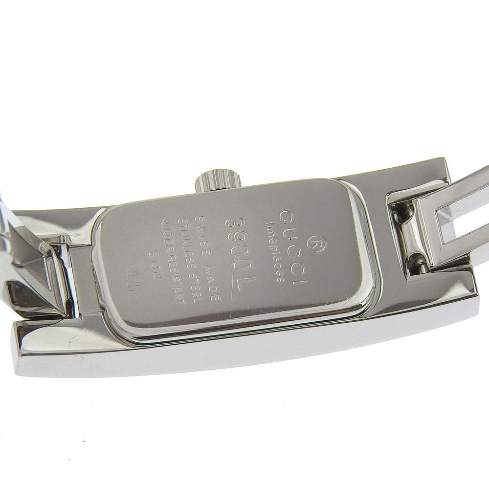 Gucci Armbanduhren 3900L schwarzes Zifferblatt Edelstahl Quarz Analoganzeige Damen Gebraucht