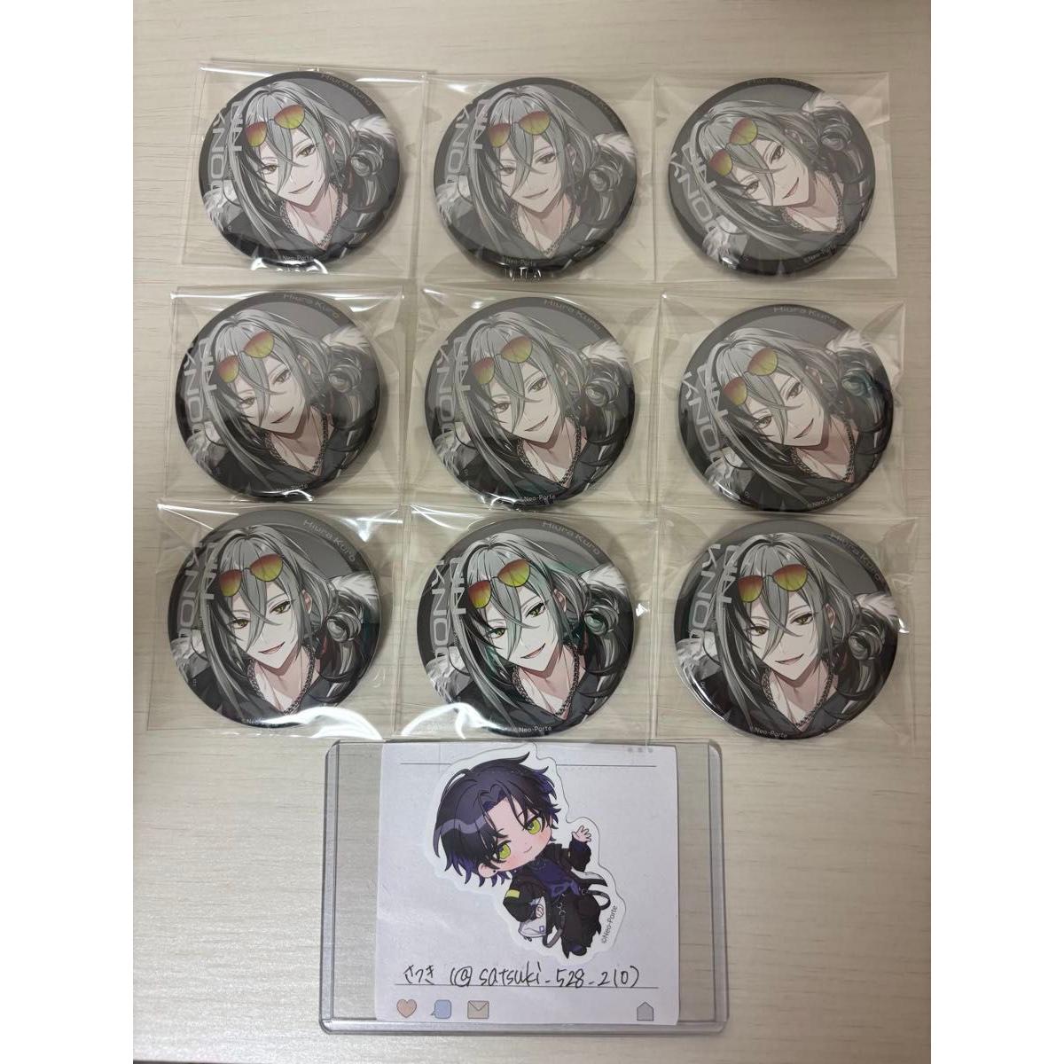 Used Neoporte UNKNOCK Nikura Kuro Can Badge 9 Piece Set