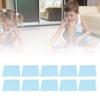 10pcs Plush Foam Floor Mat Prevent Slip Cuttable Thickened Interlocking Carpet Tiles For Bedroom Light Blue
