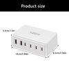 PD120W 4C2A Desktop Charger 4USB C 2USB A Port Fast Charging Hub Power Adapter for Multiple Devices ABS Housing