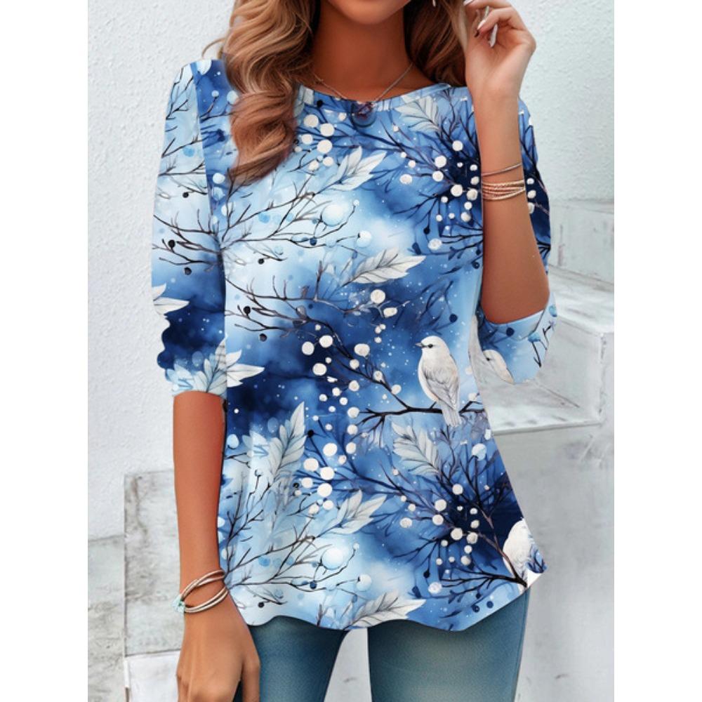 Summer Women's 3D Printed Long-sleeve T-shirt Is Fashionable, Versatile, Breathable, Trendy, and Casual