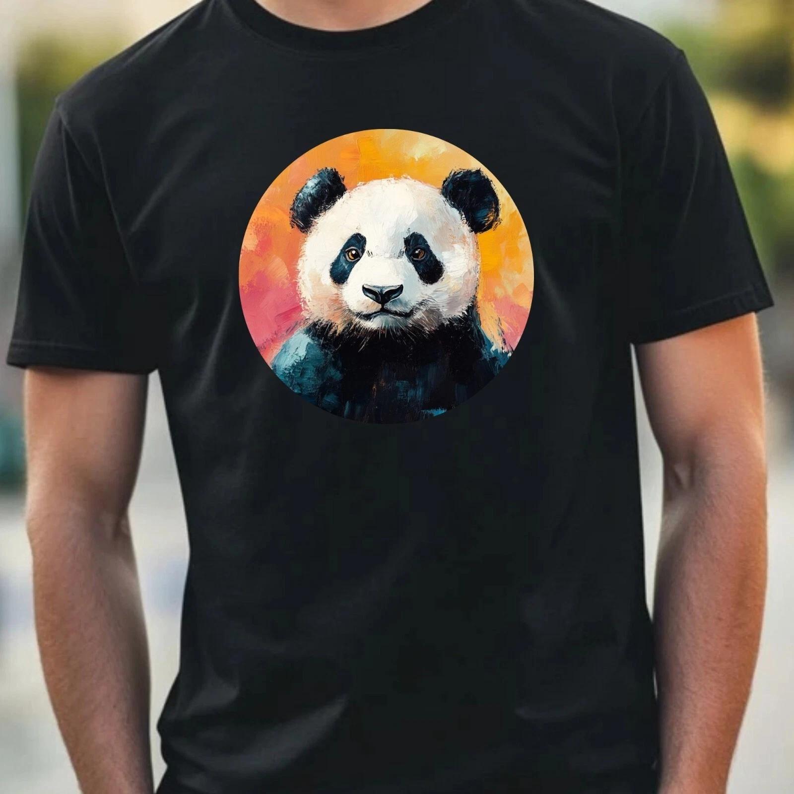 T-Shirt Herren Panda Portrait Motiv Baumwolle Größe XS bis 5XL XXL