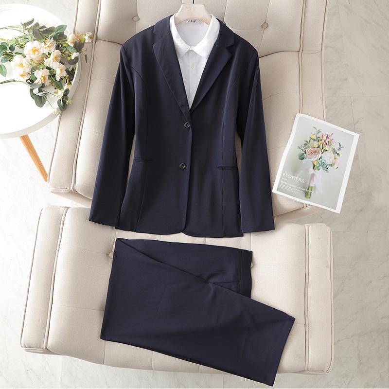 **Deep Gray Plus Size Women's Suit Jacket: Spring/Autumn Professional Formal Wear Set**