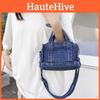 Stylish Blue Denim Single Shoulder Crossbody Bag For Women Casual Urban Chic Handbag With Zipper Closure