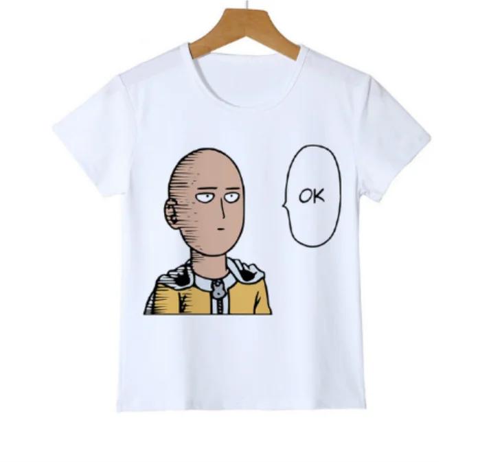Cute One Punch Man Say OK Printed Childrens T Shirt Kid Fashion Summer Cool Confortable Boy Tshirt Casual Baby Tshirt Tops