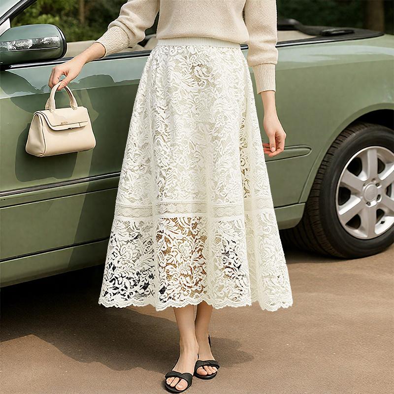 ZANZEA Women Summer Casual Lace Patchwork Long Skirts