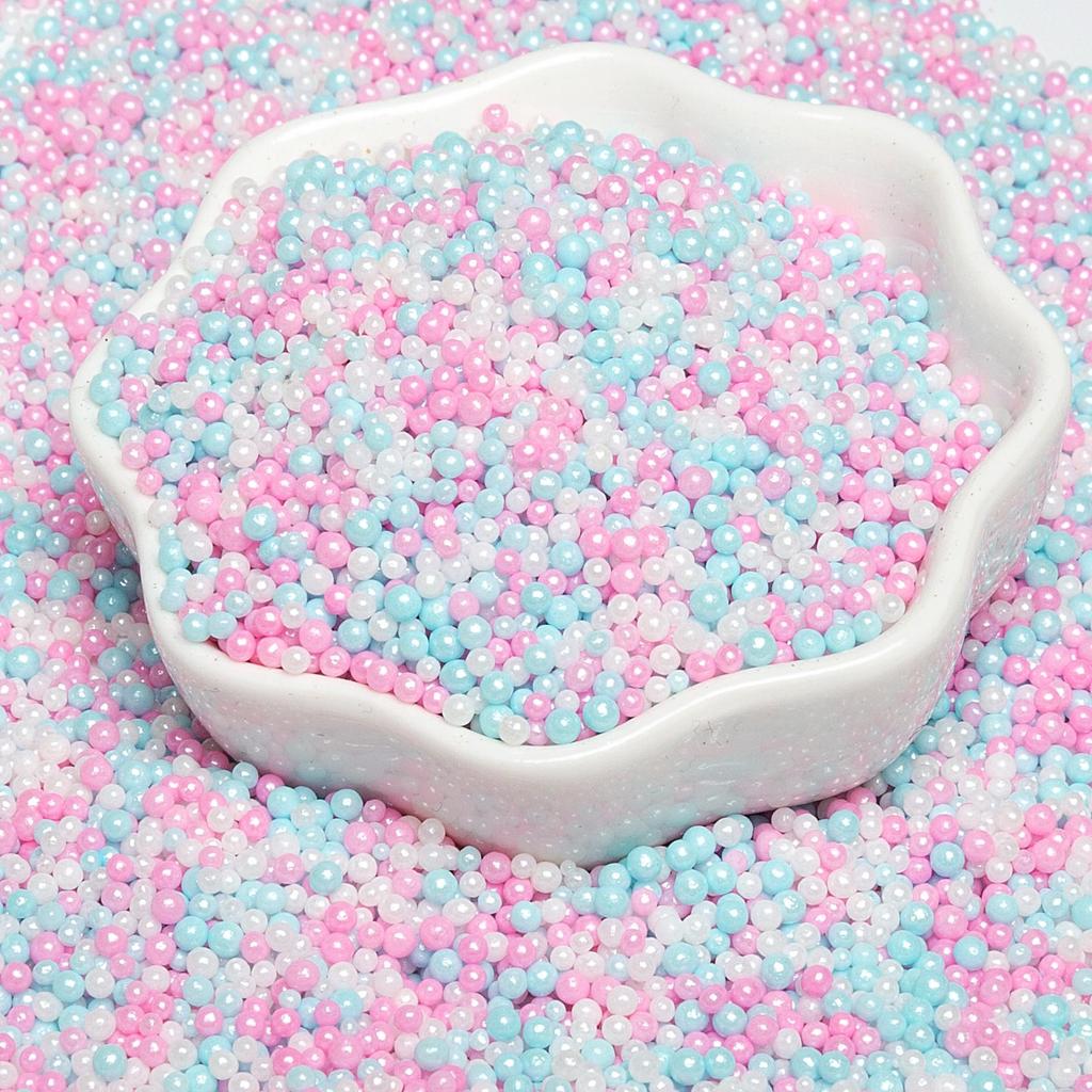 Decorações de Bolo de Pérolas de Açúcar Brancas, Douradas e Prateadas - Bolinhas Redondas para Confeitaria, Sorvete e Panificação - Pérolas de Açúcar Coloridas Mistas em Forma de Agulha.