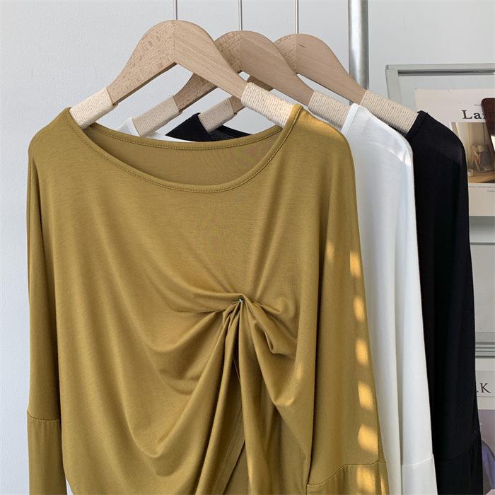 Løstsittende langermet dame-dansebekledning med rund hals - Moderne ensfarget solbeskyttelse