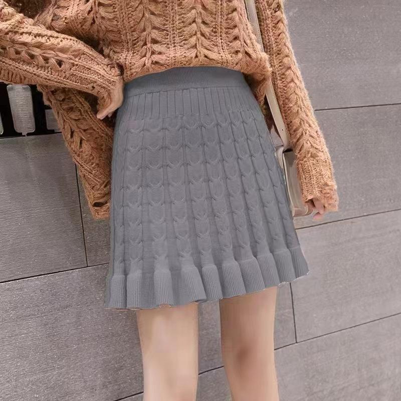 Autumn/Winter Knitted Half Length Skirt for Women Casual Knitted Skirt Fishtail Skirt for Women