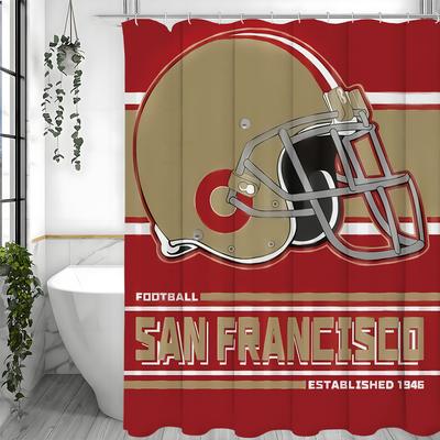 San Francisco 49ers Colorful Shower Curtain, Bathroom Decorative Shower Curtain, Waterproof Shower Curtain with Hooks