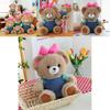 Adorable Large Fei Fei Bear Plush Toy With Pink Bow For Girls Gift Perfect For Cuddling