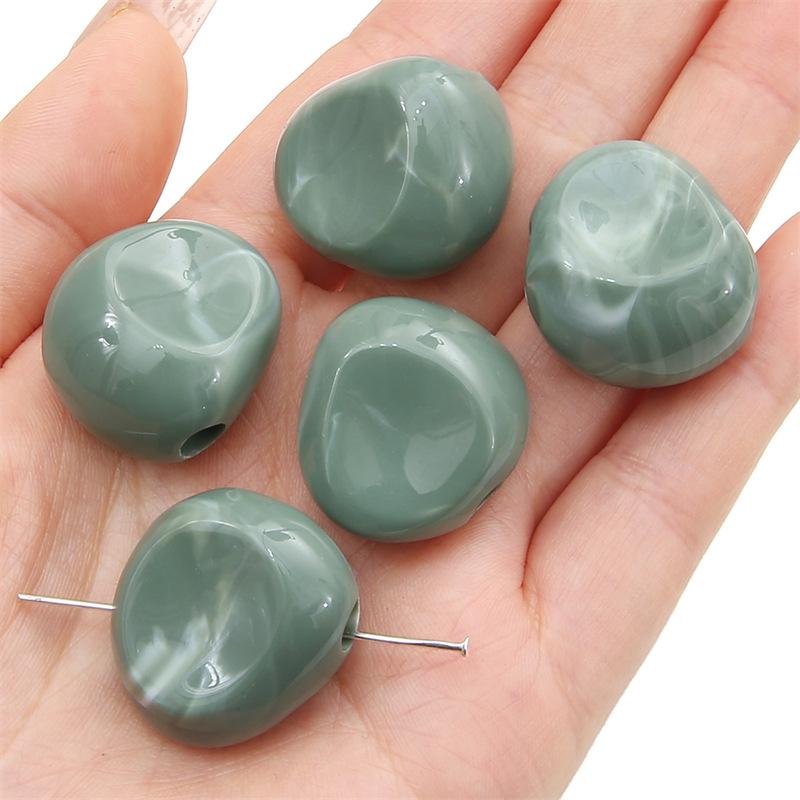 Handmade Bracelet Beads Acrylic Two-color Large Hole Shaped Loose Beads Beads Handmade Diy Bracelet Necklace Pendant Clothing Vintage Accessories