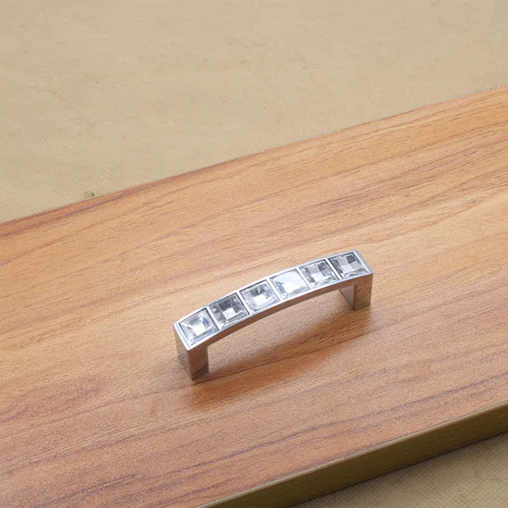 Modern Crystal Diamond Door Knob Kitchen Cabinet Cupboard Drawer Pull Handle