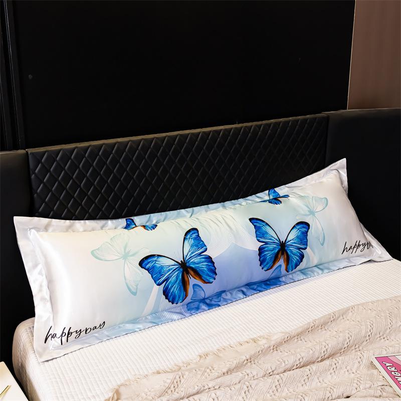 120/150/180cm Long Summer Cool Feeling Couple Pillowcase Long Double Lovers Pillow Case Ice Silk Satin Fabric Pillow Cover