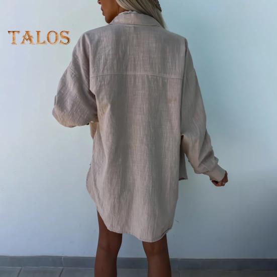 Dámské košile s dlouhým rukávem a klopou, jednořadé košile, jednobarevné, volné, halenka, podzimní, ležérní topy