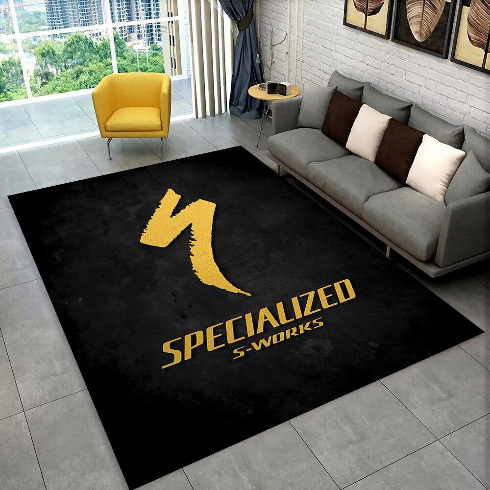3D S-Specialized Bicycle Logo Moto Carpet Rug for Home Living Room Bedroom Sofa Doormat Decor,kids Play Non-slip Floor Mat Gift