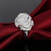 925 Sterling Silver Wedding Jewelry Romantic Flower Ring