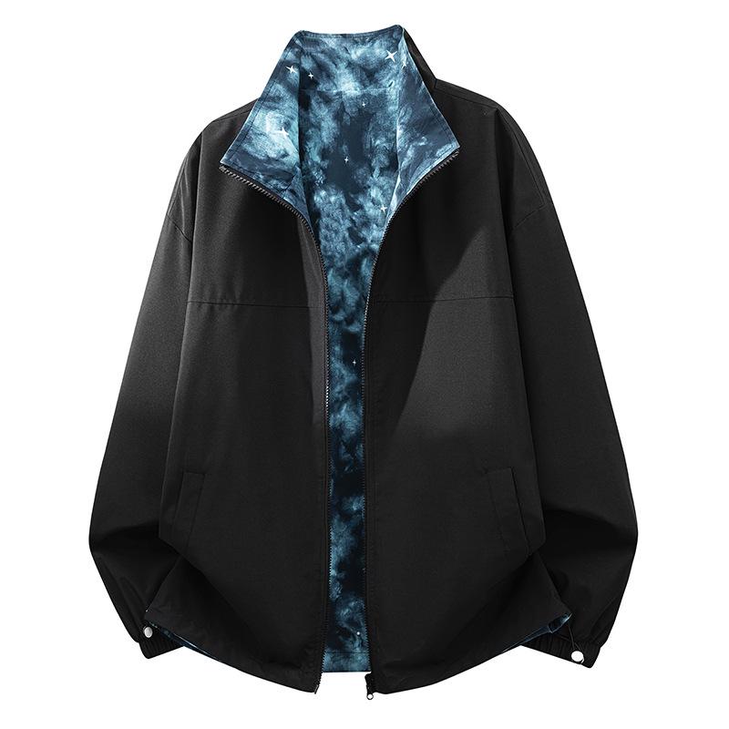 

Spring Double-Opening Japanese Retro Stand Collar Casual Jacket XL