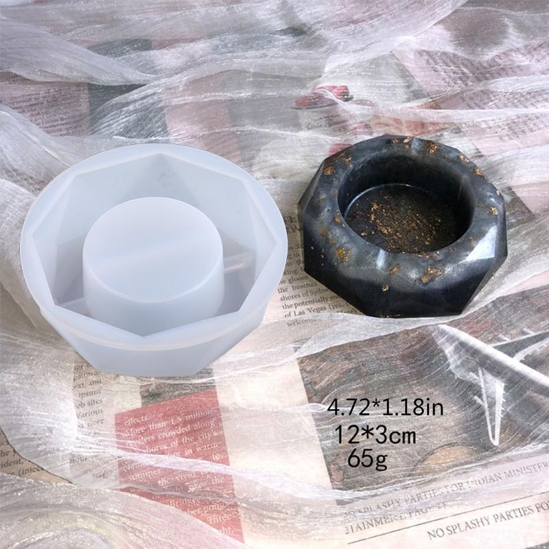 Round Square Rhombus Polygon Ashtray Casting Silicone Mold Handmade Cigarette Ash Tray UV Crystal Epoxy Resin Mold