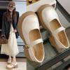 New fashionable versatile flat Mary Jane shoes women's shoes shallow single shoes round head rubber middle heel one-word women's shoes