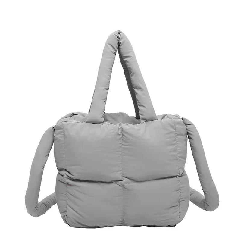 Sacs à main solides décontractés à poignée supérieure avec compartiment intérieur et coutures apparentes  Sacs à fermeture éclair en nylon de haute qualité pour femmes  Sacs en nylon de haute qualité pour femmes