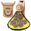 Filz Faltbare Spielzeug-Aufbewahrungstasche Staubdicht Groß Bausteine Kinder Spielmatte Abnehmbar Niedliches Tier Schrank-Organizer Reißverschlussbeutel