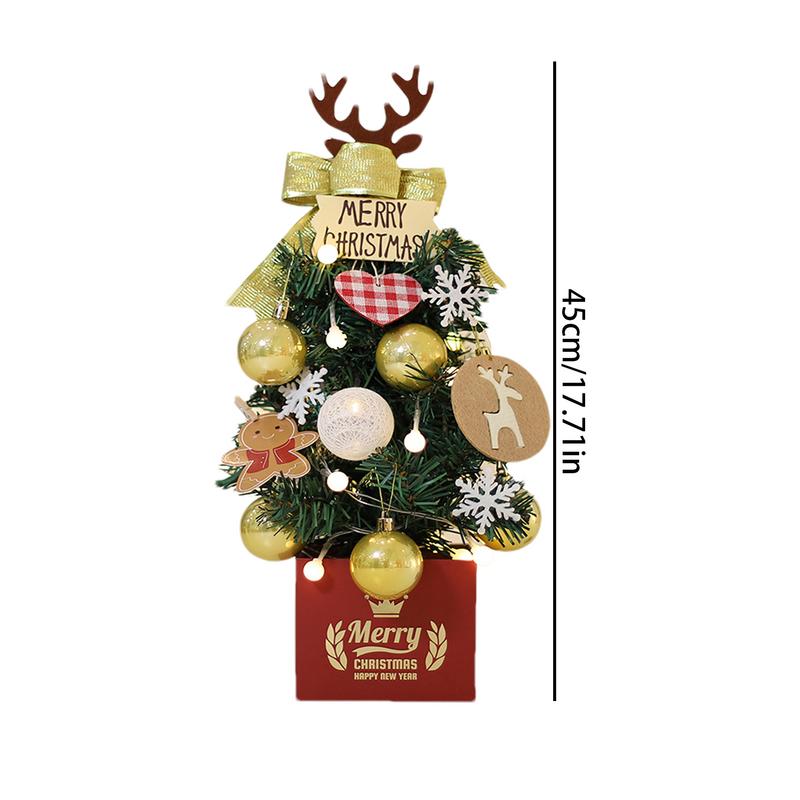 Small Christmas Tree Ornaments Realistic With Accessories Christmas Tabletop Tree For Office Desktop Room Home Festive Holiday