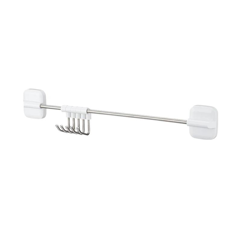 Kitchen Hook Rack Punch-Free Storage Wall Hanging Rod Magnetic Holder Kitchenware Supplies Rack Row Hook-Type Storage Rack