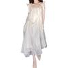 French pure desire wind straps premium white suspender dress women's summer Mori seaside beach vacation wind skirt