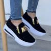 Vulcanized Shoes for Women Side Zipper Platform Tennis Female Sneakers Flat Shoes Solid Pu Leather Non Slip Shoe Chaussure Femme