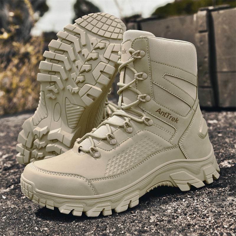

2025 High-Top Delta Desert Tactical Boots - Hiking, Mountaineering, and Combat Shoes 43 грязно-белый
