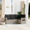 VidaXL Garden Lounge Set with Cushions 4 Pcs, Patio Sofas, Patio Furniture Set, Outdoor Furniture, Grey 3252449