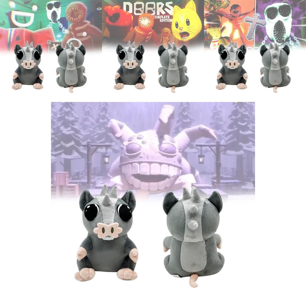 Roblox Doors The Content Gray Mouse Pig Plush Toy For Kids And Collectors