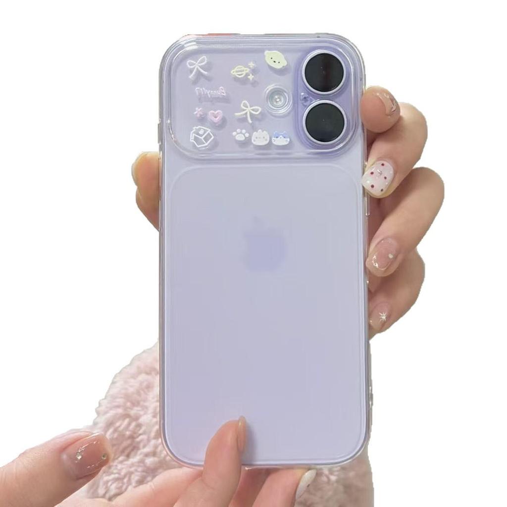 Morbida Custodia con Gattino Cartone Animato per iPhone 12-17 PROMAX con Finestra Allargata