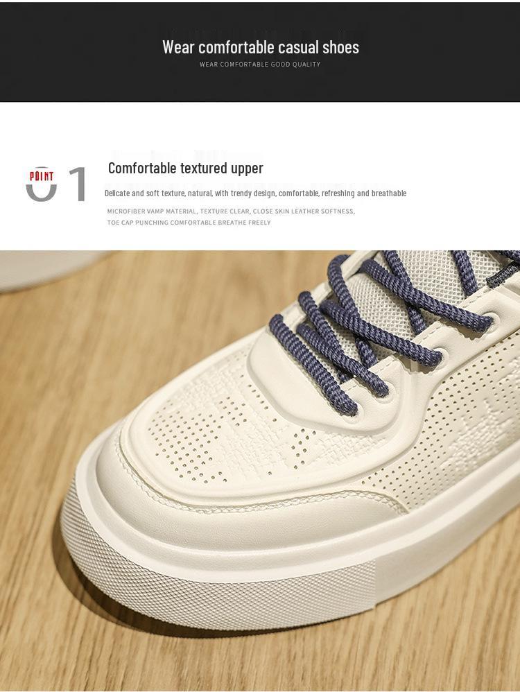 Men's Versatile Lightweight White Casual Sneakers - Spring 2025 Fashion Collection