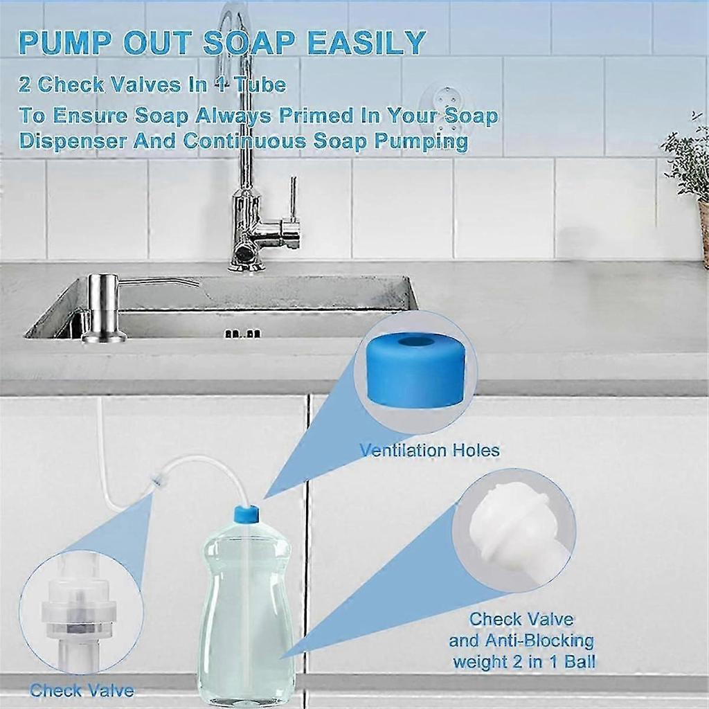 Soap Dispenser Extension Tube Kit for Kitchen Sink, 47Inch Soap Dispenser Tube with Upgraded Check