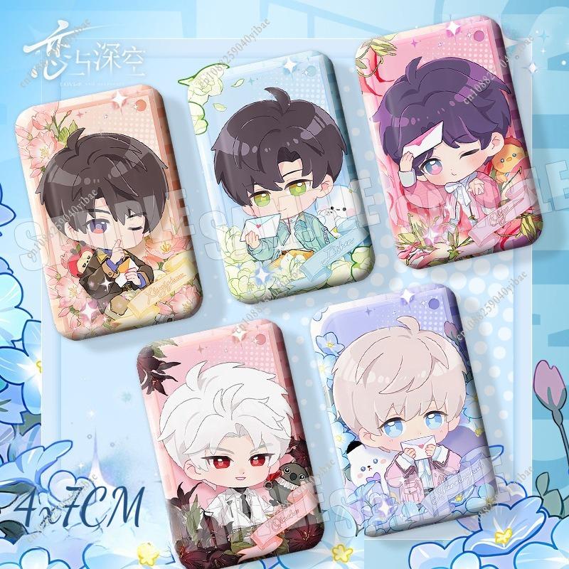 Cartoon Love and Deepspace Sylus Rafayel Zayne Xavier Caleb Cosplay Anime Square Badge Cute Emblem Brooch Pin Gift for Game Fans