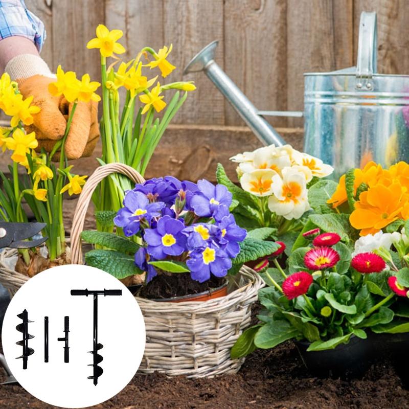 Garden Garden Soil Loosening Fried Dough Twist Digging Planting Tools Alloy Ground Auger Bit Quick Pot Hole Digger Tools