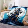 1pc Halloween Haunted House Moonlit Night Blanket, Lightweight Flannel Throw Blanket For Sofa, Bed, Travel151