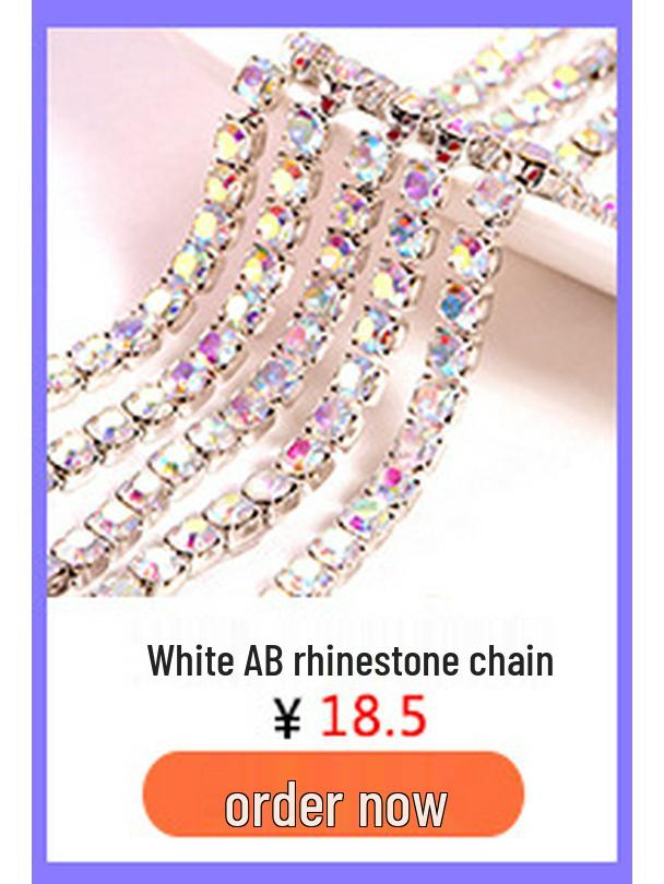 Colorful Rhinestone Claw Chain for Phone Cases, Nail Art, Apparel, & Wedding Dress Accessories