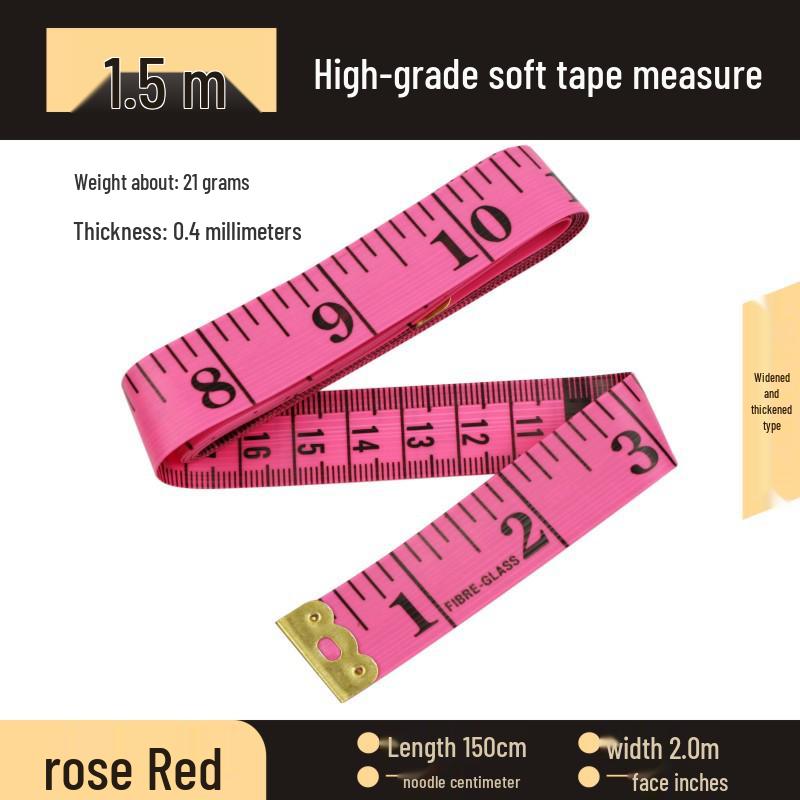 PVC Fiberglass Soft Tape Measure - 1.5m, 2m, 3m Tailor's Measuring Tape