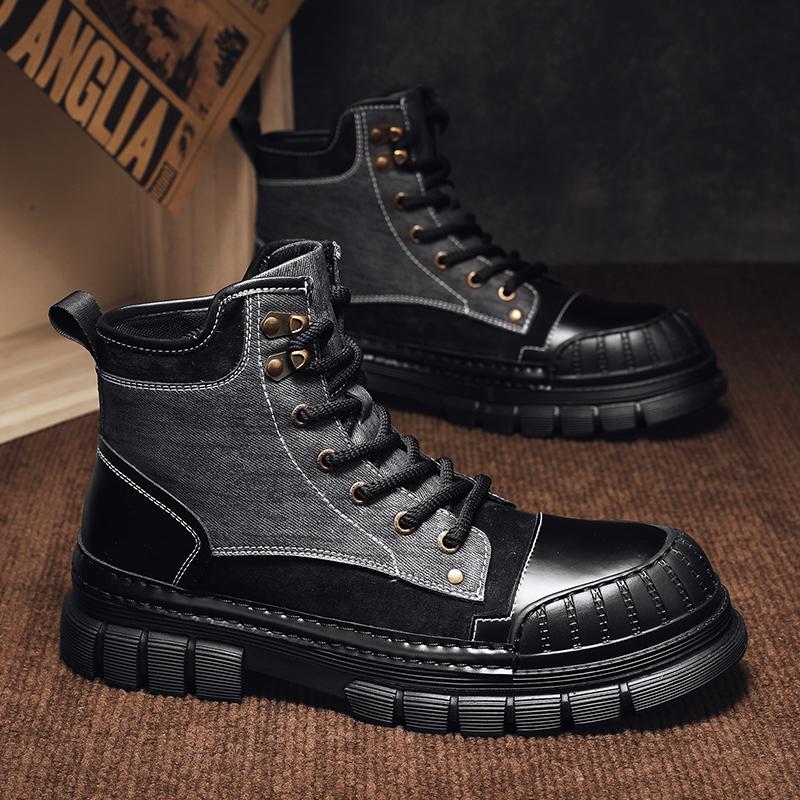 High Quality Mens Suede Leather Boots Anti-slip Outdoor Casual Hiking Boots New Fashion Thick Bottom Warm Plush Fur Winter Shoes