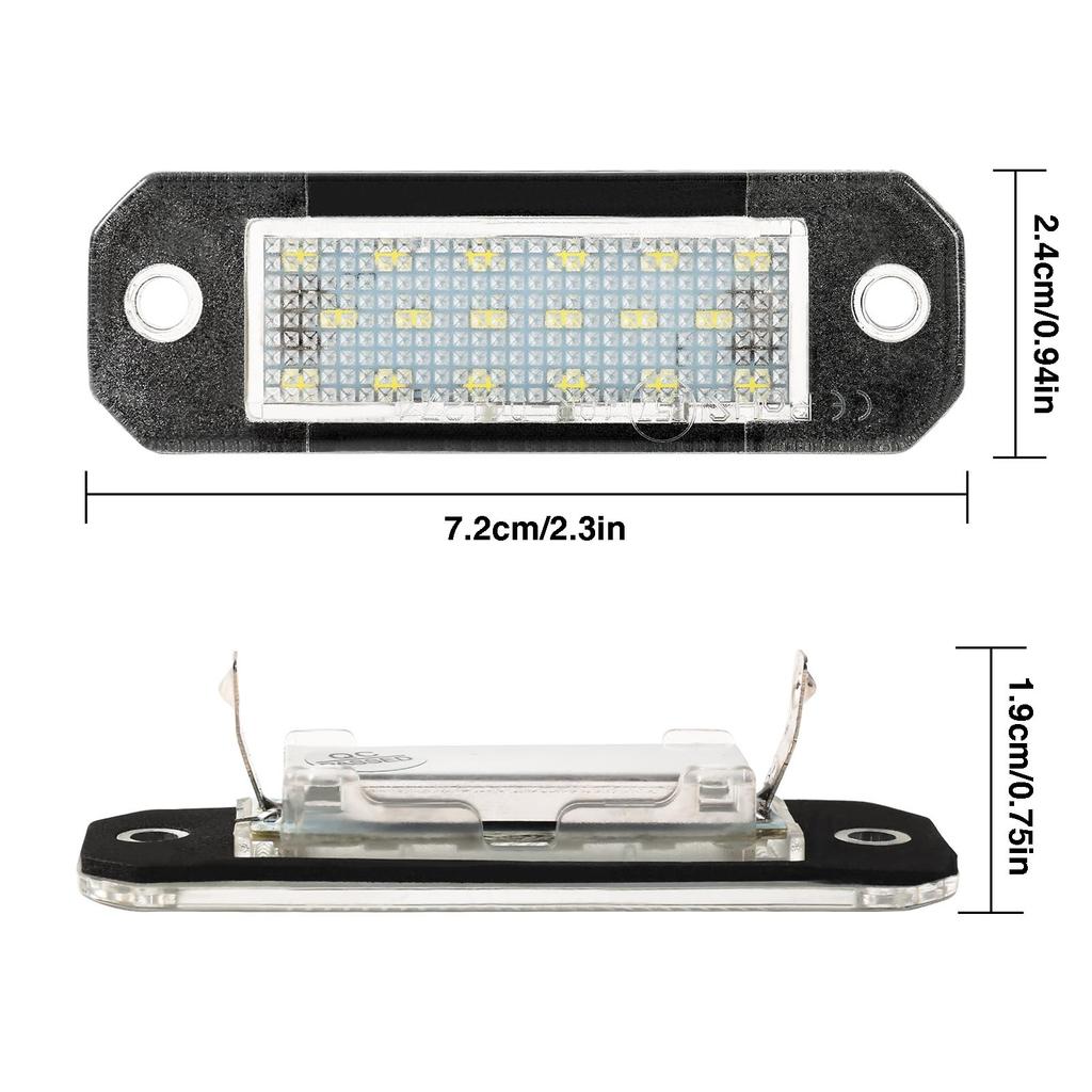 2Pcs Error Free White LED License Plate Light Number Plate Lamp For VW Transporter T5 2003-2015 T6 For Caddy 2004-2017