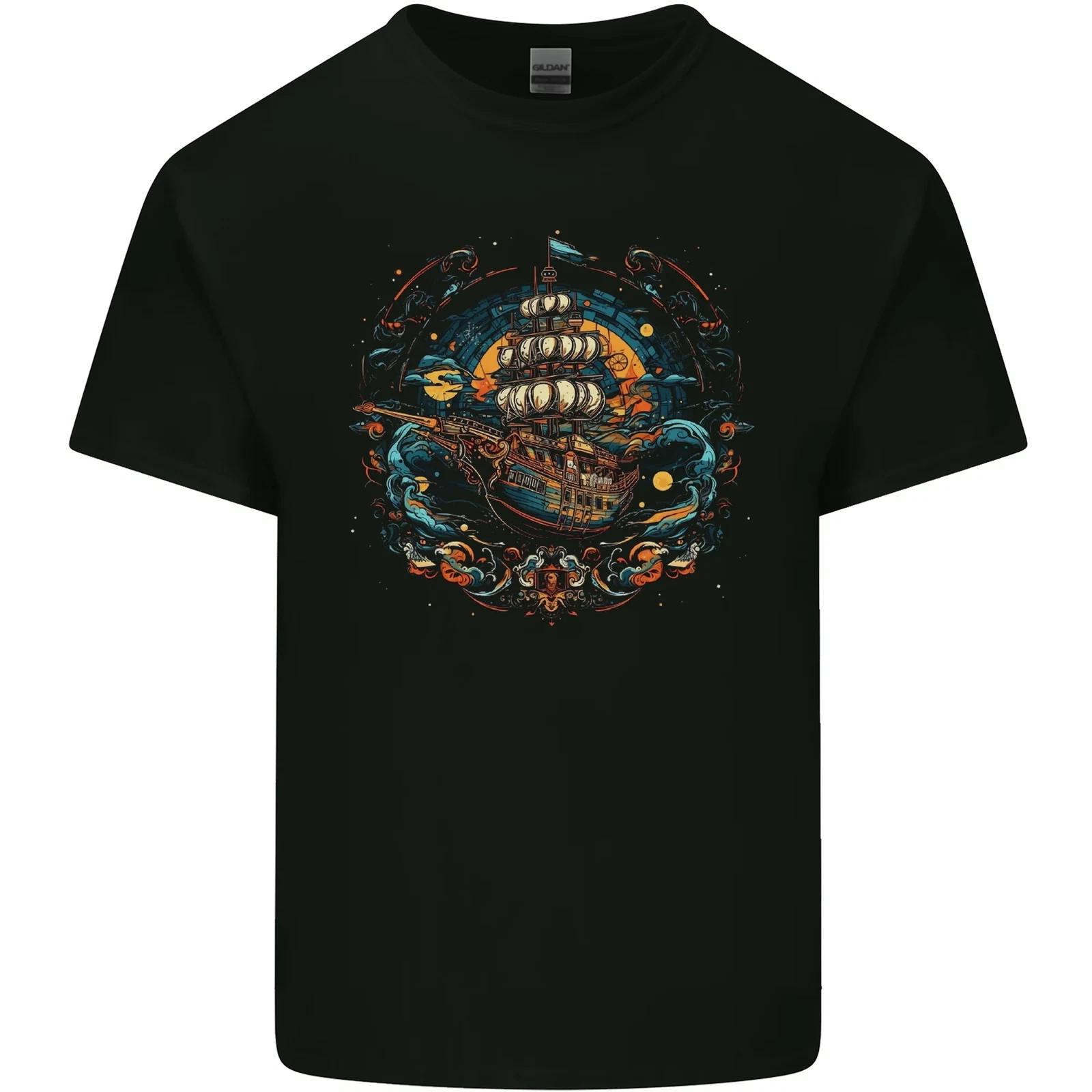 Space Ship Fantasy Boat Sailing Sailor Kids T-Shirt Childrens S