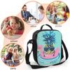 Cute Pineapple In Sunglasses Floats On Pink Flamingo Insulating Thermal Lunch Bags for Kids Boys Girls Washable Lunch Container